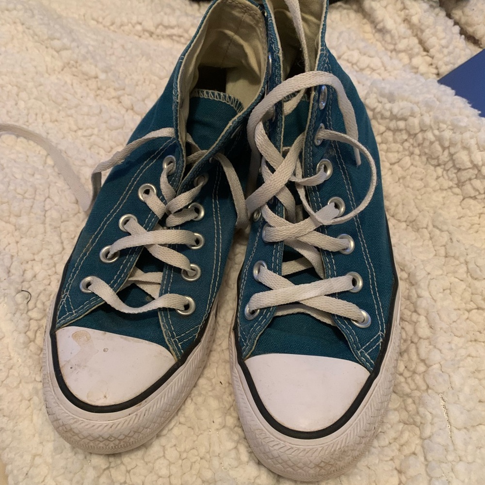 Converse Teal and White High-Tops